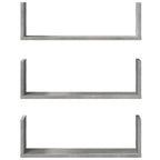 vidaXL Wandregale 3 Stk. Betongrau 58x18x18 cm Holzwerkstoff