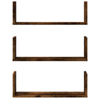 vidaXL Wandregale 3 Stk. Räuchereiche 58x18x18 cm Holzwerkstoff