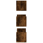 vidaXL Wandregale 3 Stk. Räuchereiche 58x18x18 cm Holzwerkstoff
