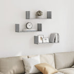 vidaXL Wandregale 3 Stk. Grau Sonoma 58x18x18 cm Holzwerkstoff