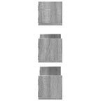 vidaXL Wandregale 3 Stk. Grau Sonoma 58x18x18 cm Holzwerkstoff