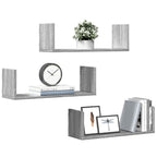 vidaXL Wandregale 3 Stk. Grau Sonoma 58x18x18 cm Holzwerkstoff