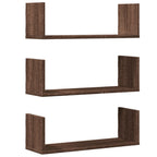 vidaXL Wandregale 3 Stk. Eichen-Optik 58x18x18 cm Holzwerkstoff