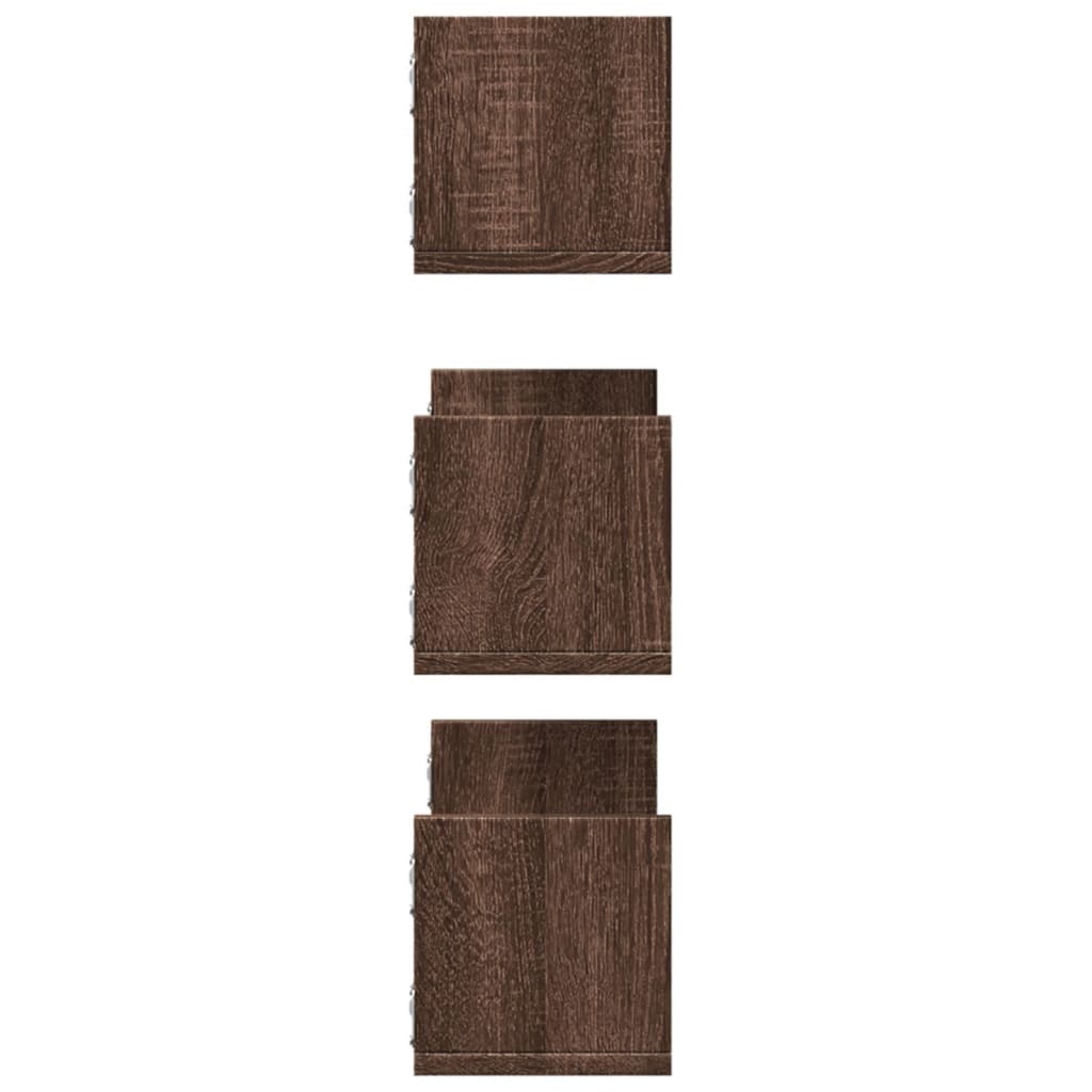 vidaXL Wandregale 3 Stk. Eichen-Optik 58x18x18 cm Holzwerkstoff