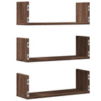 vidaXL Wandregale 3 Stk. Eichen-Optik 58x18x18 cm Holzwerkstoff