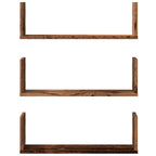 vidaXL Wandregale 3 Stk. Altholz-Optik 58x18x18 cm Holzwerkstoff