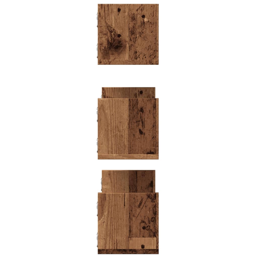 vidaXL Wandregale 3 Stk. Altholz-Optik 58x18x18 cm Holzwerkstoff