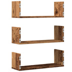 vidaXL Wandregale 3 Stk. Altholz-Optik 58x18x18 cm Holzwerkstoff