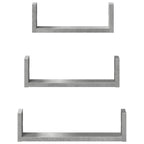 vidaXL Wandregal 3 Stk. Betongrau Holzwerkstoff