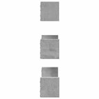 vidaXL Wandregal 3 Stk. Betongrau Holzwerkstoff