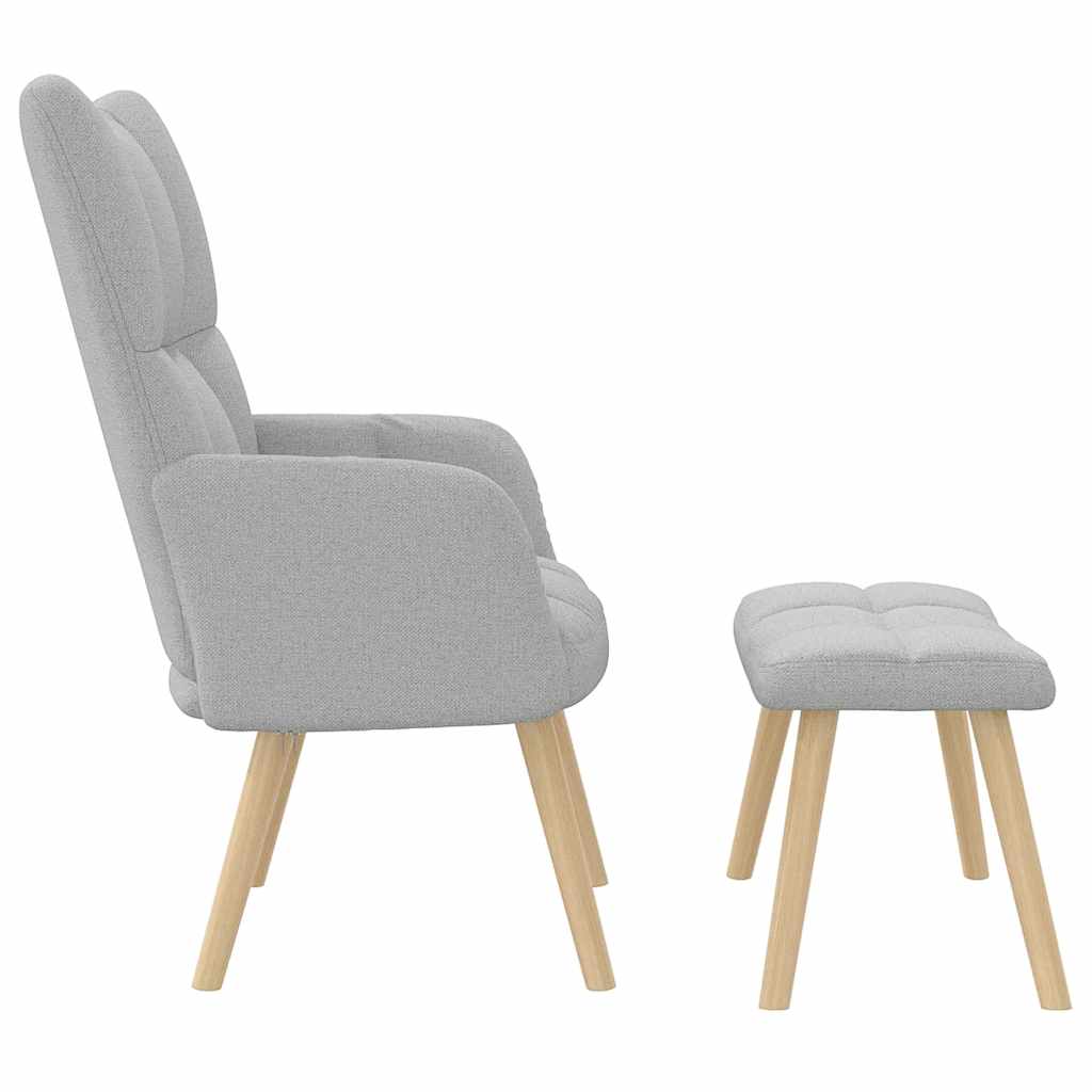 vidaXL Relaxsessel mit Fußhocker Wolkengrauer Stoff