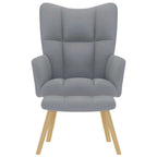 vidaXL Relaxsessel mit Hocker Hellgrau Stoff