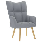 vidaXL Relaxsessel mit Hocker Hellgrau Stoff