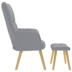 vidaXL Relaxsessel mit Hocker Hellgrau Stoff