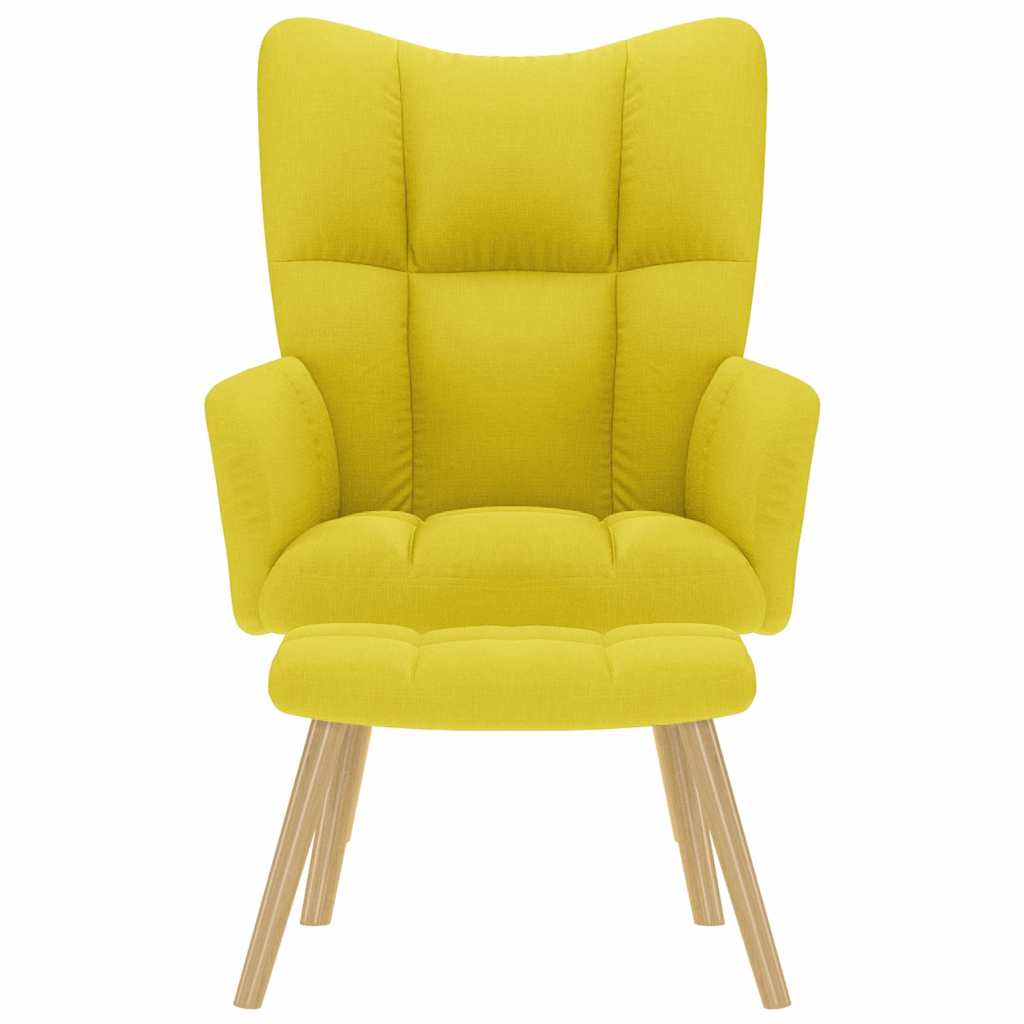 vidaXL Relaxsessel mit Hocker Hellgelber Stoff