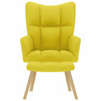vidaXL Relaxsessel mit Hocker Hellgelber Stoff