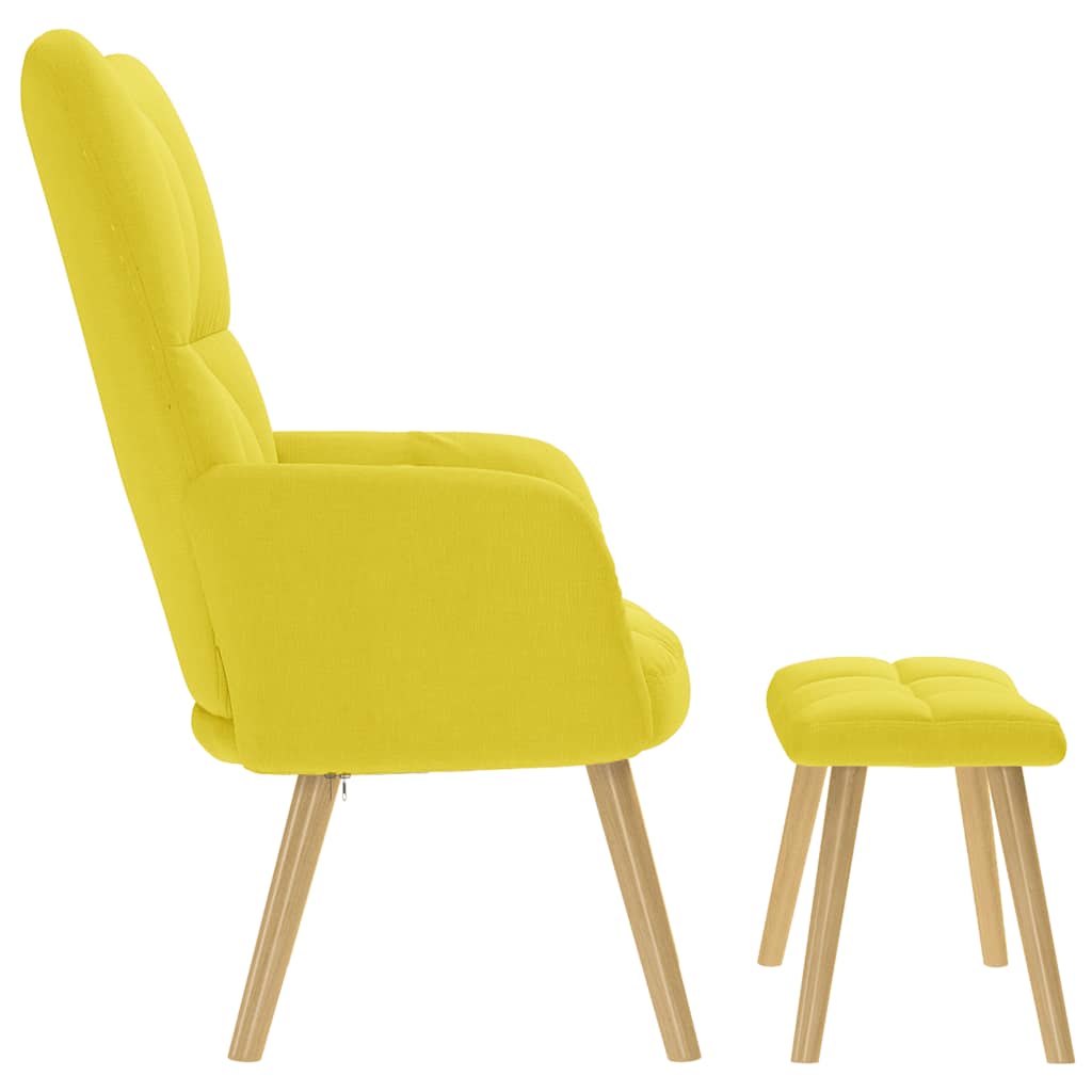 vidaXL Relaxsessel mit Hocker Hellgelber Stoff