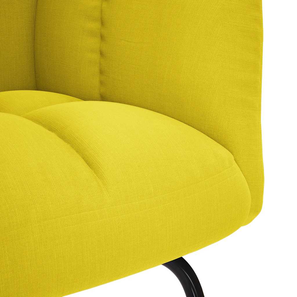 vidaXL Schaukelstuhl Hellgelber Stoff