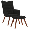vidaXL Relaxsessel mit Hocker Schwarzer Samt