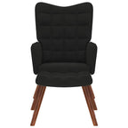 vidaXL Relaxsessel mit Hocker Schwarzer Samt