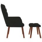 vidaXL Relaxsessel mit Hocker Schwarzer Samt