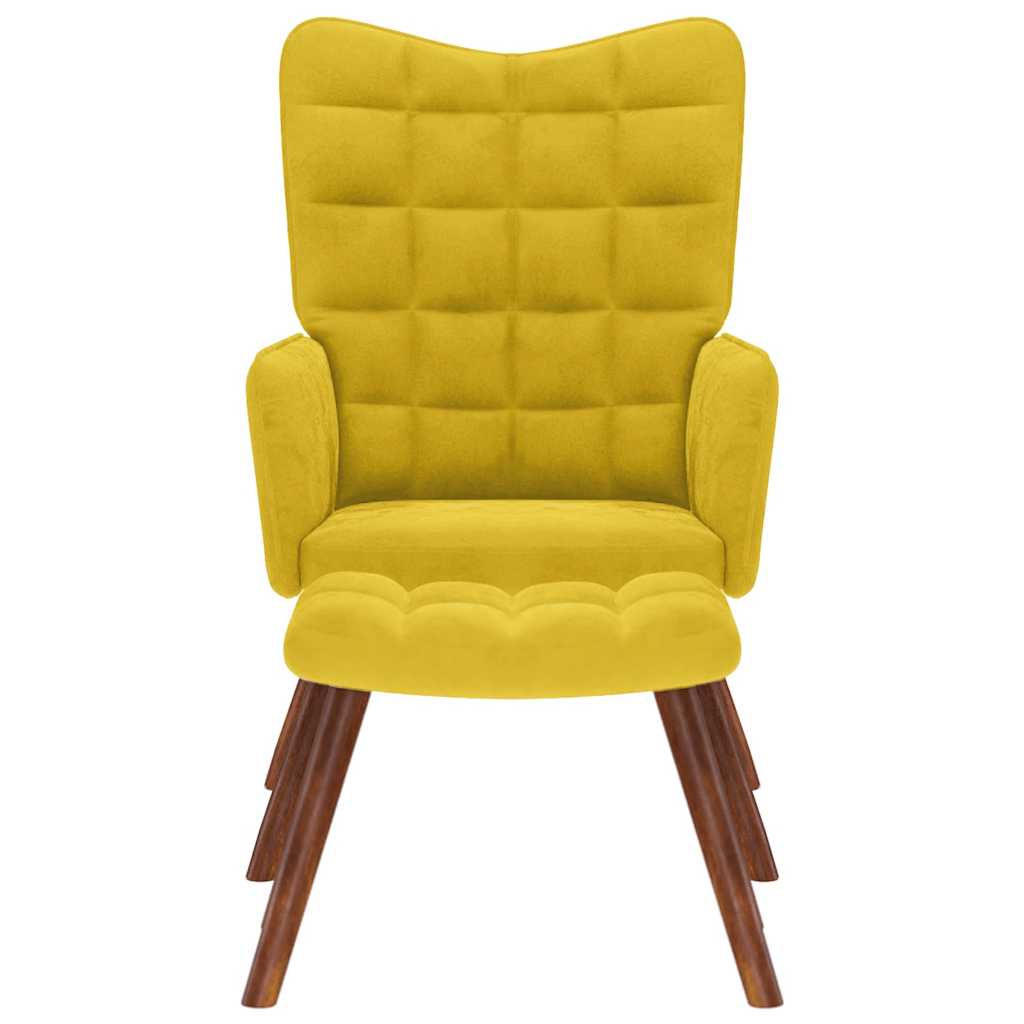 vidaXL Relaxsessel mit Hocker Gelber Samt