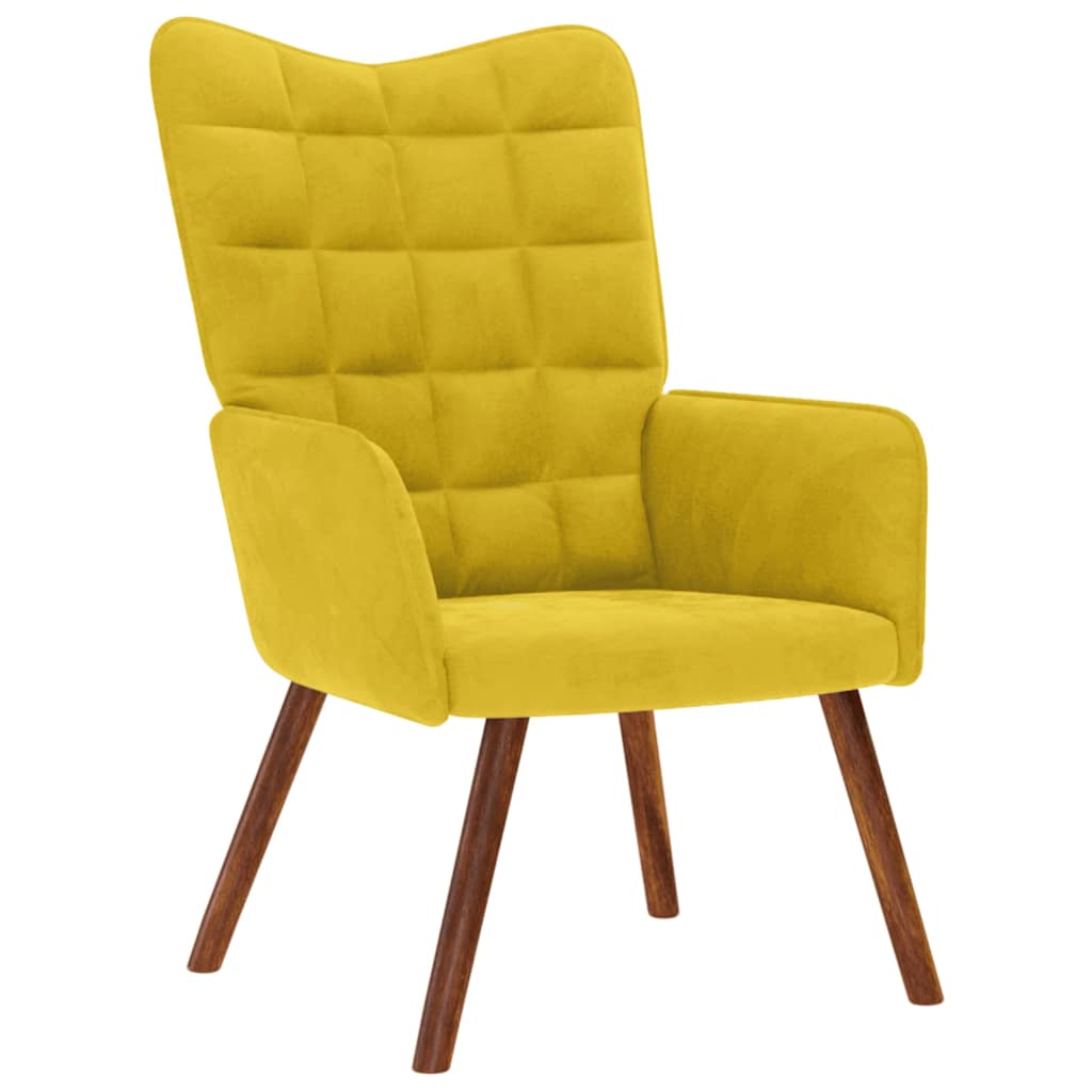 vidaXL Relaxsessel mit Hocker Gelber Samt