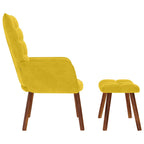 vidaXL Relaxsessel mit Hocker Gelber Samt
