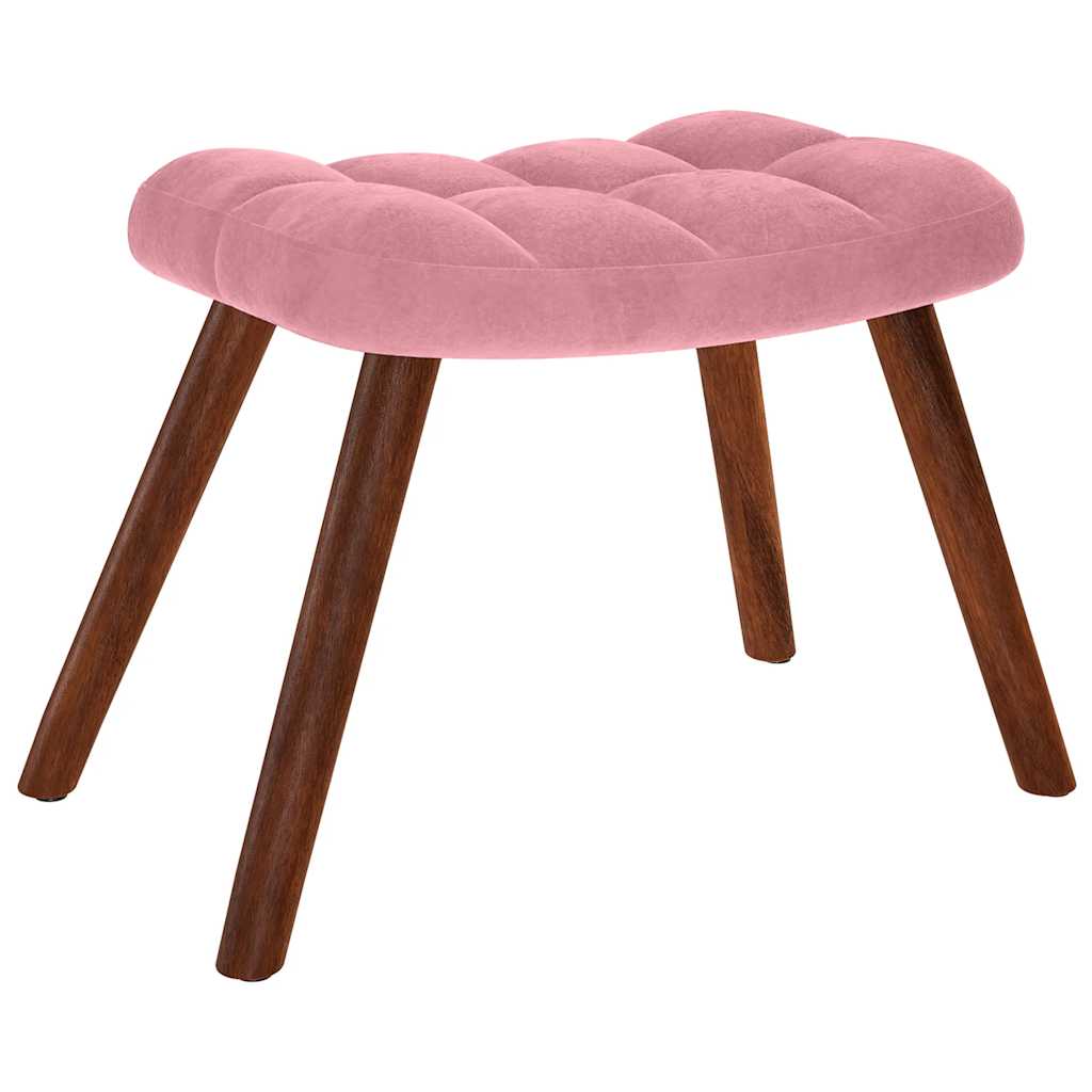vidaXL Schaukelstuhl mit Hocker Pink Velvet