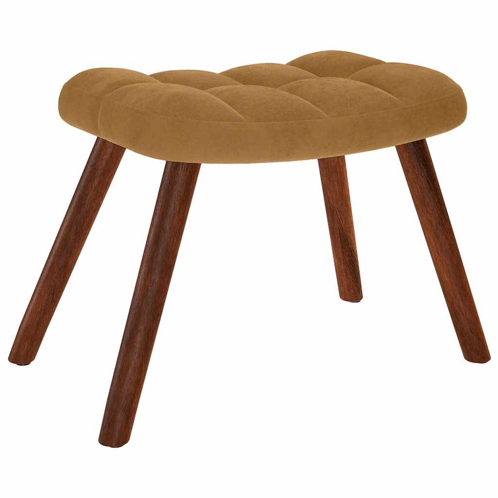 vidaXL Schaukelstuhl mit Hocker Brauner Samt