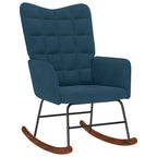 vidaXL Schaukelstuhl mit Hocker Blauer Samt