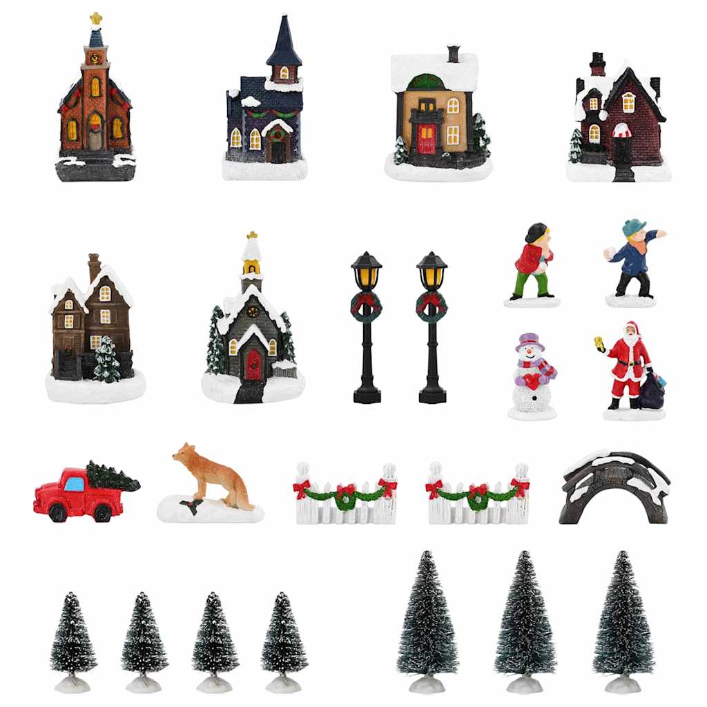 vidaXL Weihnachtlicher Tischdekoration Mehrfarbig Harz, Plastik