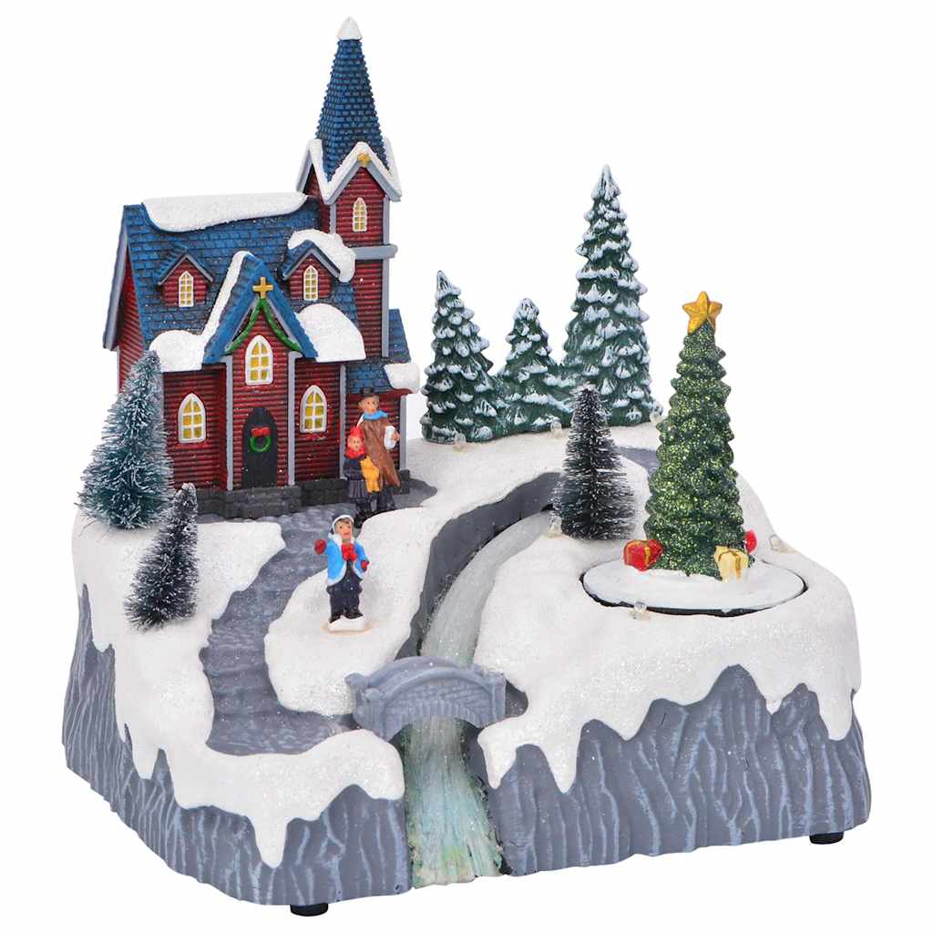 vidaXL Weihnachtsdorf Dekoration Mehrfarbig 20,5 x 17 x 21 cm
