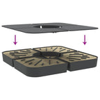 vidaXL 4-tlg. Kreuzfuß-Schirmständer-Set 100 kg PP