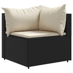 vidaXL 9-tlg. Garten-Lounge-Set mit Kissen Schwarz Poly Rattan