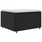 vidaXL 4-tlg. Garten-Lounge-Set mit Kissen Schwarz Poly Rattan