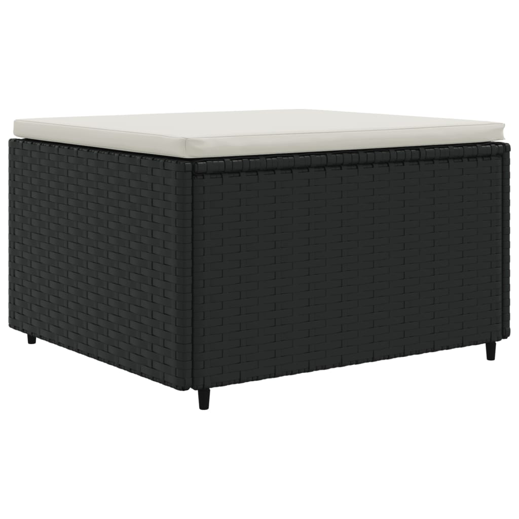 vidaXL 4-tlg. Garten-Lounge-Set mit Kissen Schwarz Poly Rattan