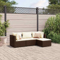 vidaXL 4-tlg. Garten-Lounge-Set mit Kissen Schwarz Poly Rattan