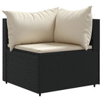 vidaXL 11-tlg. Garten-Lounge-Set mit Kissen Schwarz Poly Rattan