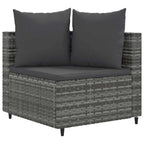 vidaXL 5-tlg. Garten-Sofagarnitur mit Kissen Grau Poly Rattan