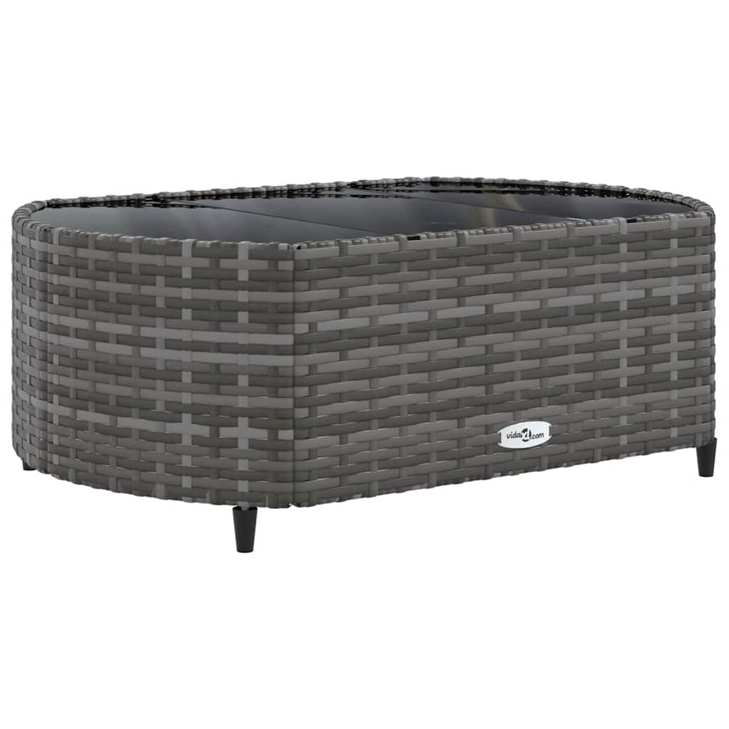 vidaXL 5-tlg. Garten-Sofagarnitur mit Kissen Grau Poly Rattan