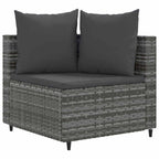 vidaXL 8-tlg. Garten-Sofagarnitur mit Kissen Grau Poly Rattan