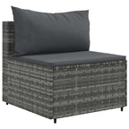 vidaXL 8-tlg. Garten-Sofagarnitur mit Kissen Grau Poly Rattan