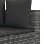 vidaXL 8-tlg. Garten-Sofagarnitur mit Kissen Grau Poly Rattan