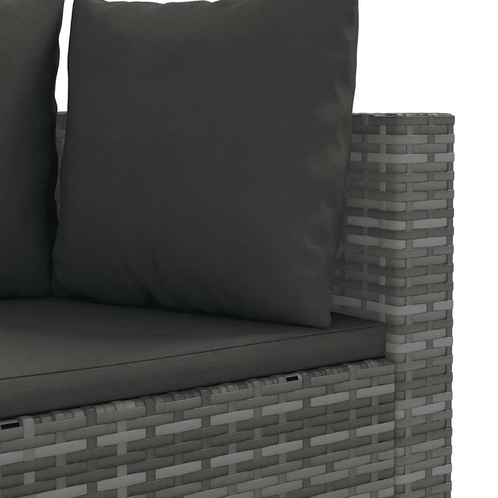 vidaXL 8-tlg. Garten-Sofagarnitur mit Kissen Grau Poly Rattan