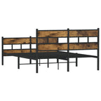 vidaXL Metallbett ohne Matratze Räuchereiche 150x200 cm