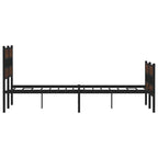 vidaXL Metallbett ohne Matratze Braun Eichen-Optik 150x200 cm