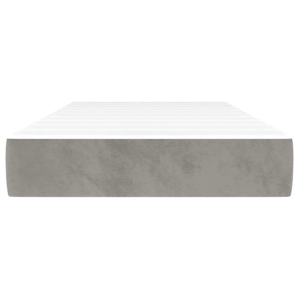 vidaXL Taschenfederkernmatratze für Kinder Mittel Hellgrau 80x160 cm Samt