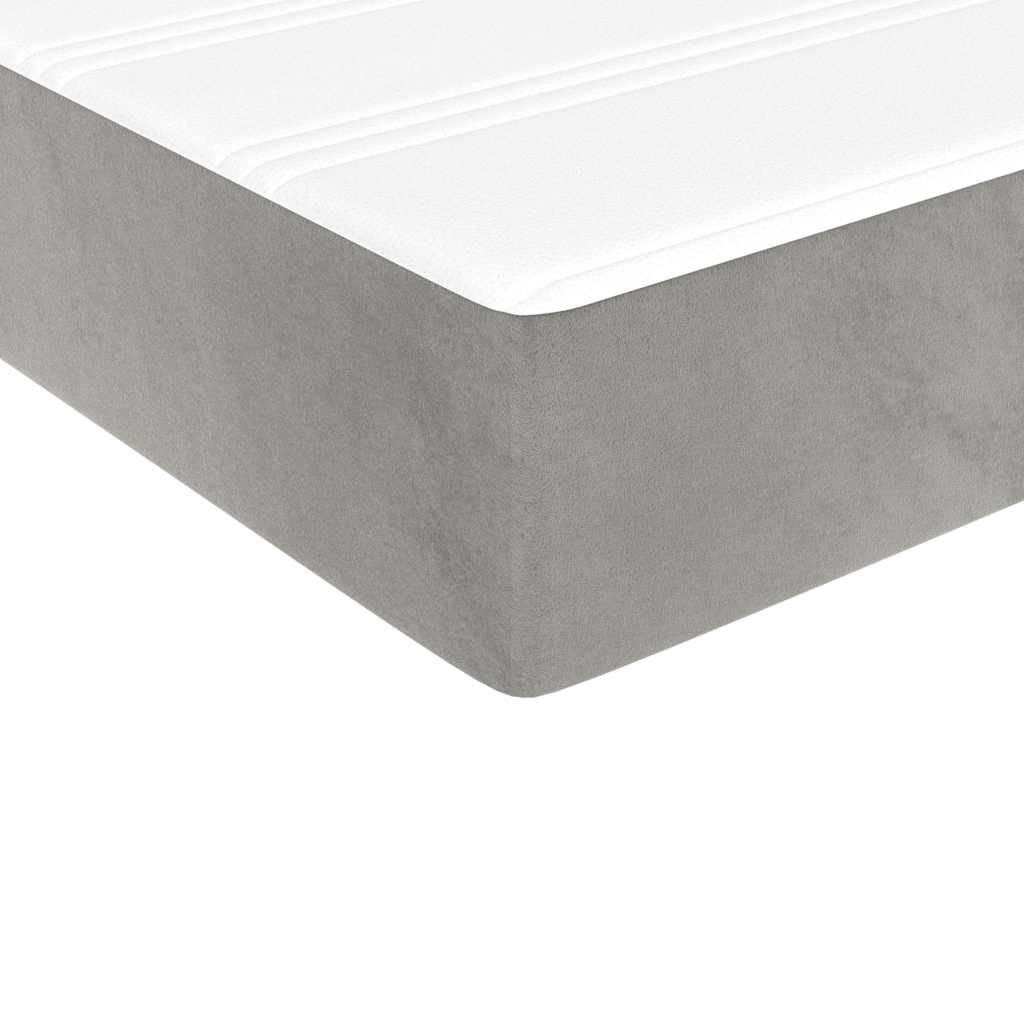 vidaXL Taschenfederkernmatratze für Kinder Mittel Hellgrau 80x160 cm Samt