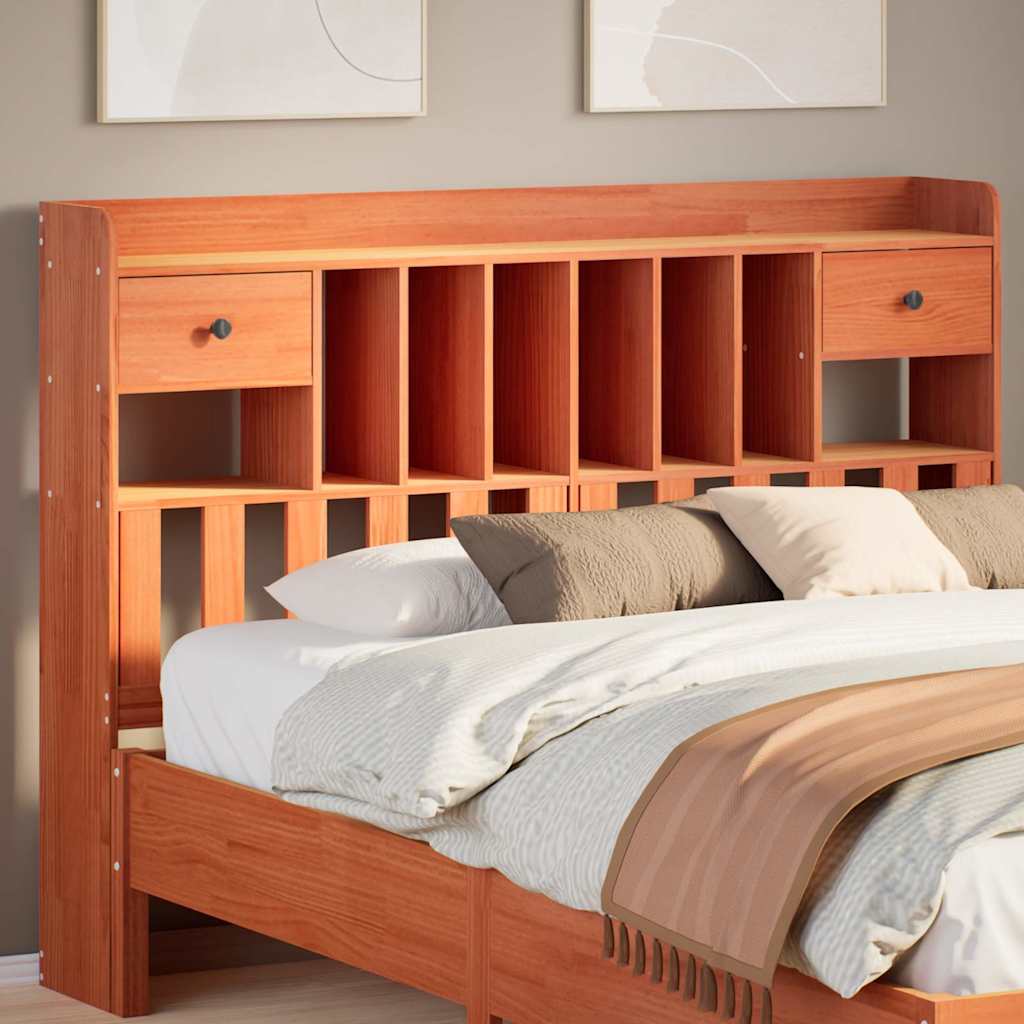 vidaXL Kopfteil mit Stauraum Wachsbraun 160 cm Massivholz Kiefer